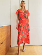 Robe Rouge Fleurie Hasina