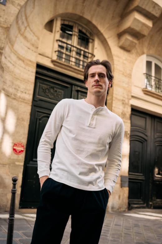 Fursac - TShirt Blanc With Tunisian Cotton Collar