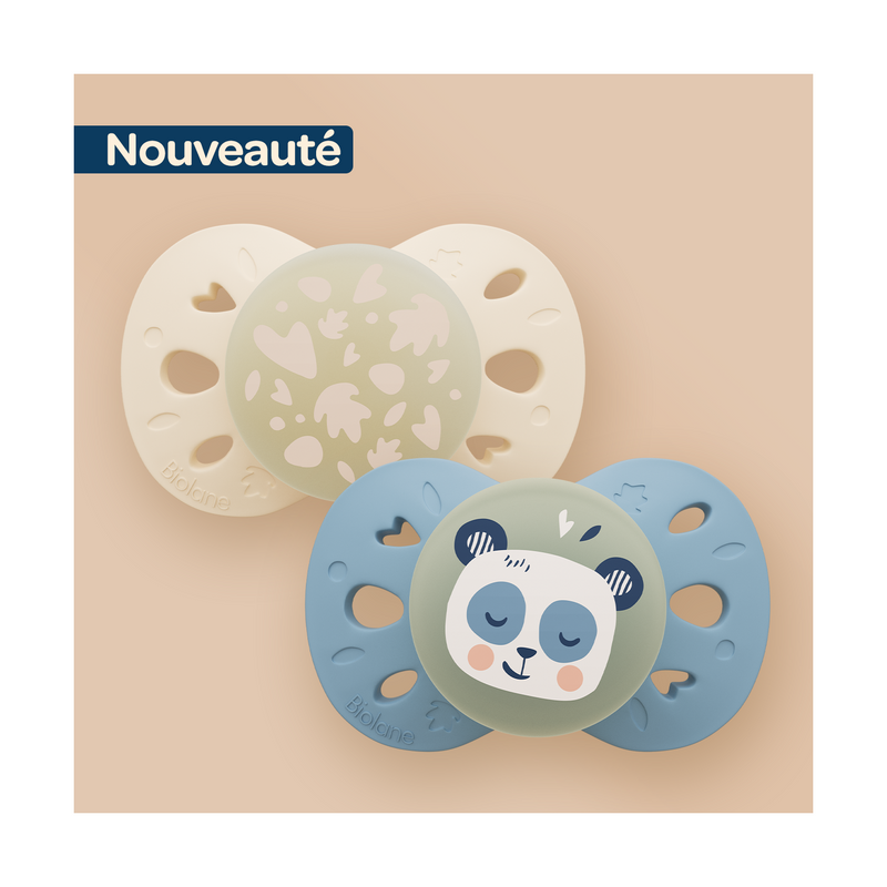 Set of 2 Anatomical Animal Night Pacifiers