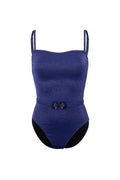 Une pièce bandeau ceinture coquillage navy