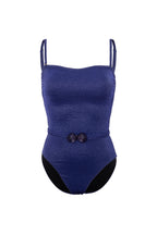 Une pièce bandeau ceinture coquillage navy