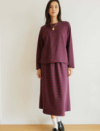 Jupe Marine & Bordeaux Yago