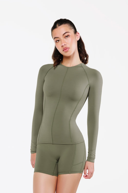 Top Power Manches Longues - Forest Mist