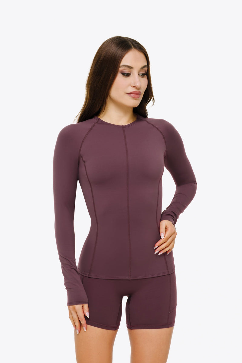 Top Power Manches Longues - Dark Cherry