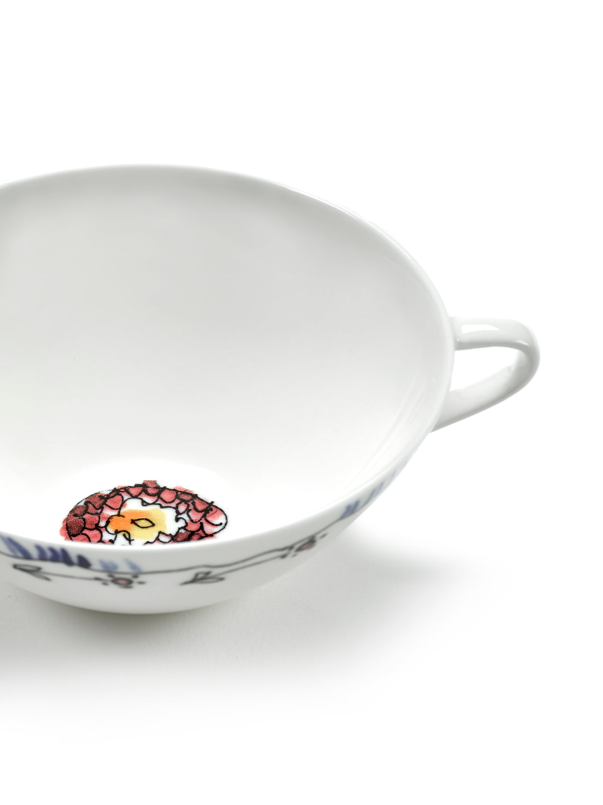 Midnight Flowers - Lot De 2 Tasses À Café Basses - Porcelaine Bone China - Anemone Milk