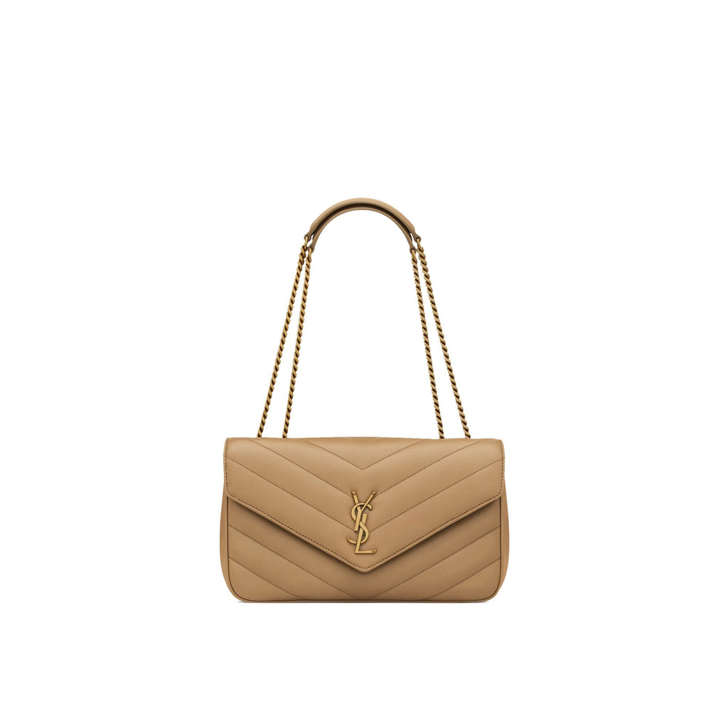 Saint Laurent Lou Lou Medium Axelremsväska - Beige - Dam