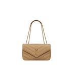 Saint Laurent Lou Lou Medium Axelremsväska - Beige - Dam