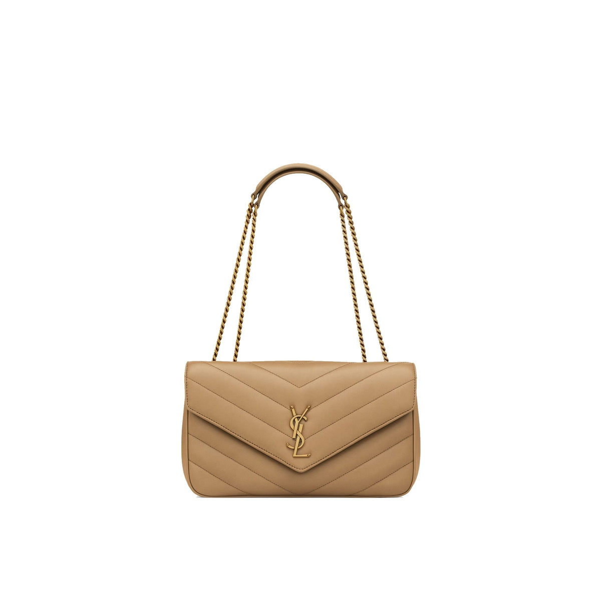 Saint Laurent Lou Lou Medium Axelremsväska - Beige - Dam