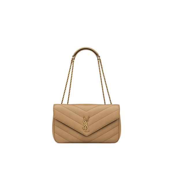 Saint Laurent Lou Lou Medium Axelremsväska - Beige - Dam