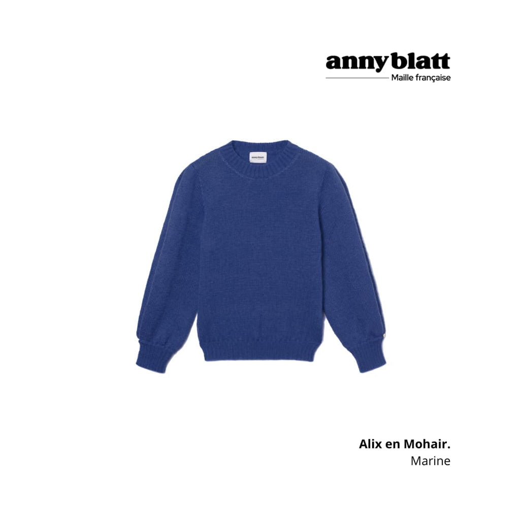 Trui Alix Mohair En Zijde Marineblauw