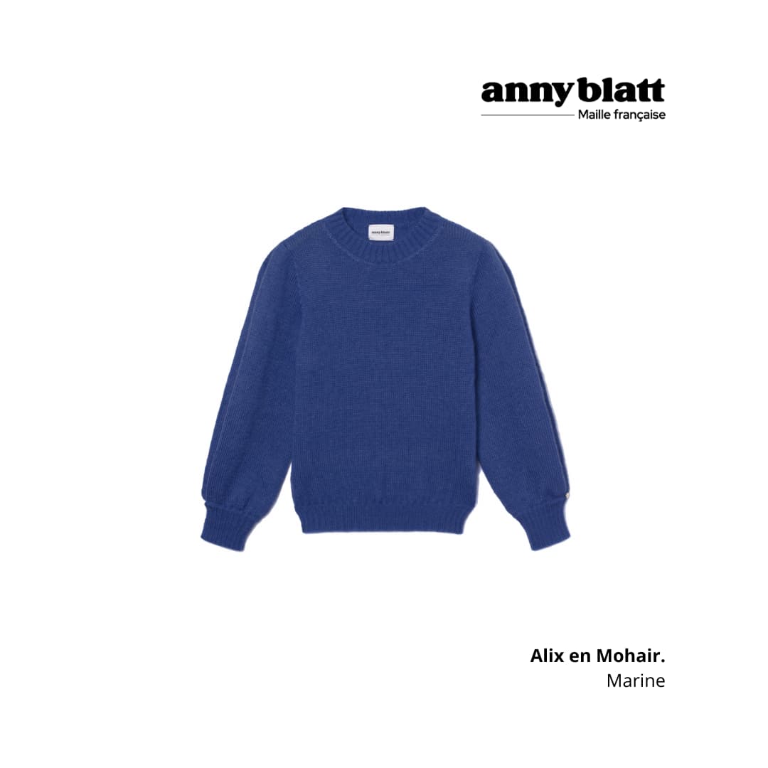 Trui Alix Mohair En Zijde Marineblauw