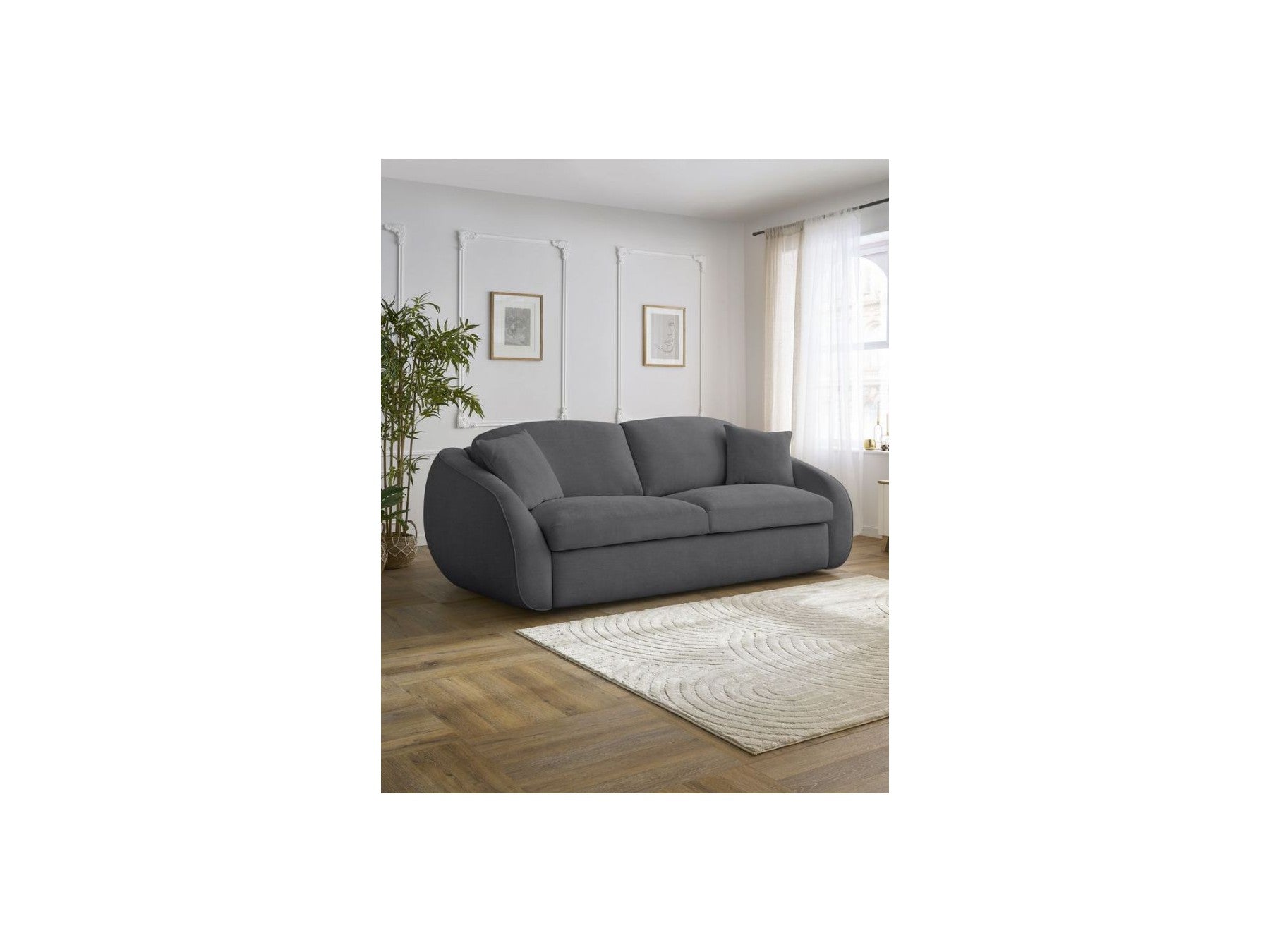 Cezanne Straight Sofa Bed with Express Opening and Smooth Fabric
