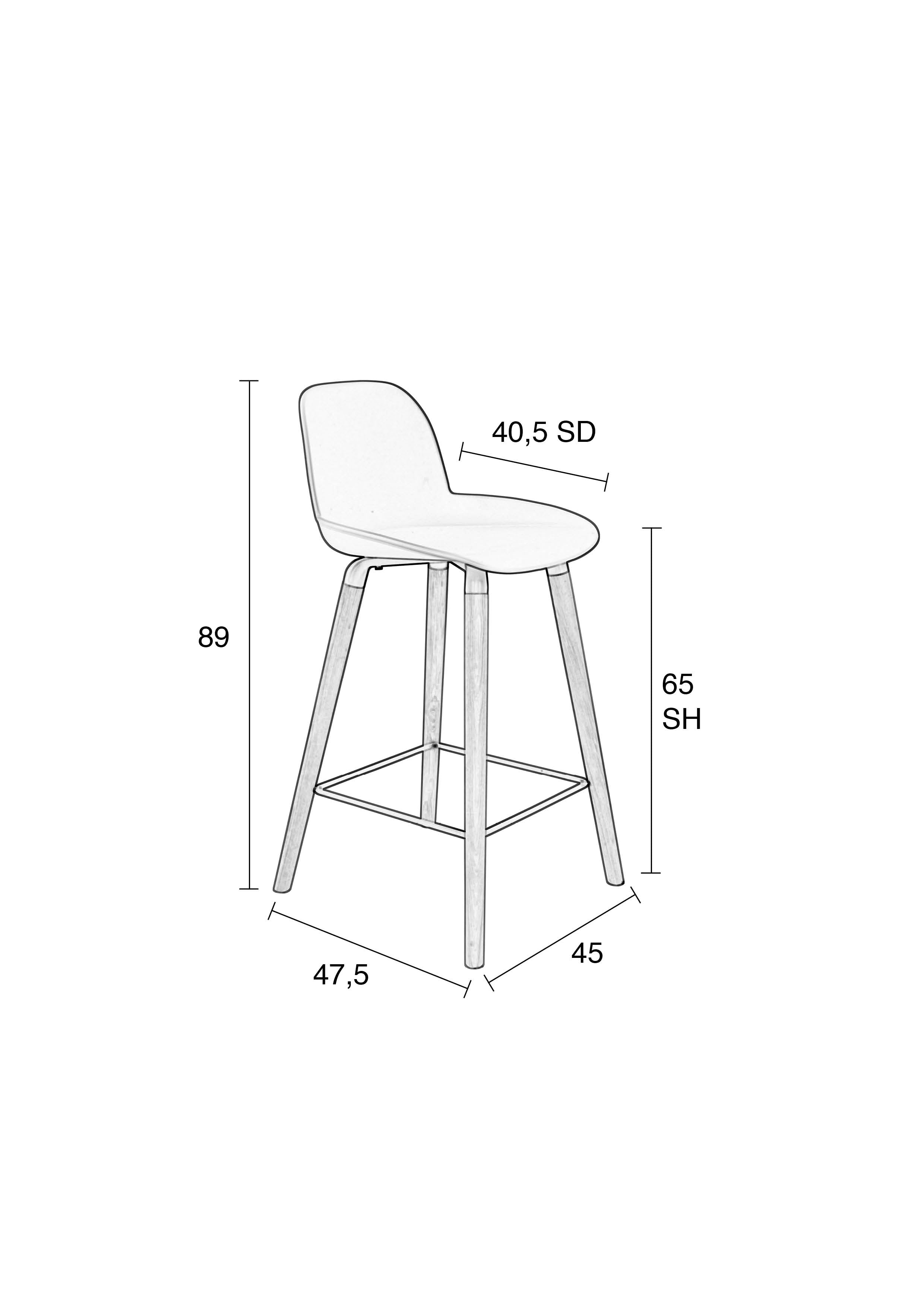 Albert Kuip 65 Cm - Bar & Counter Stool - Polypropylene Plastic - Dark Gray