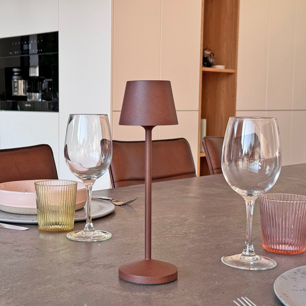 9 Emily Rust Table Lamps + Charging Base