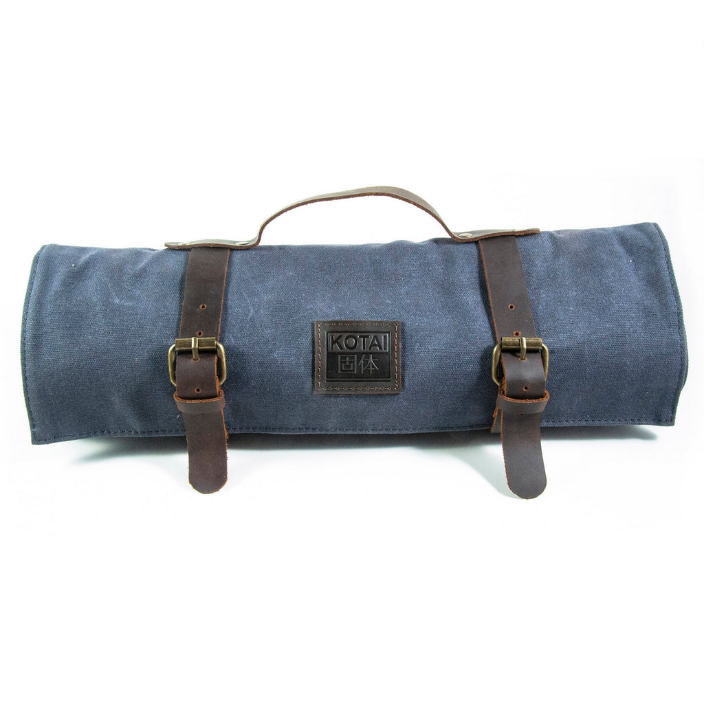 Knife Case - Leather Flower & Canvas
