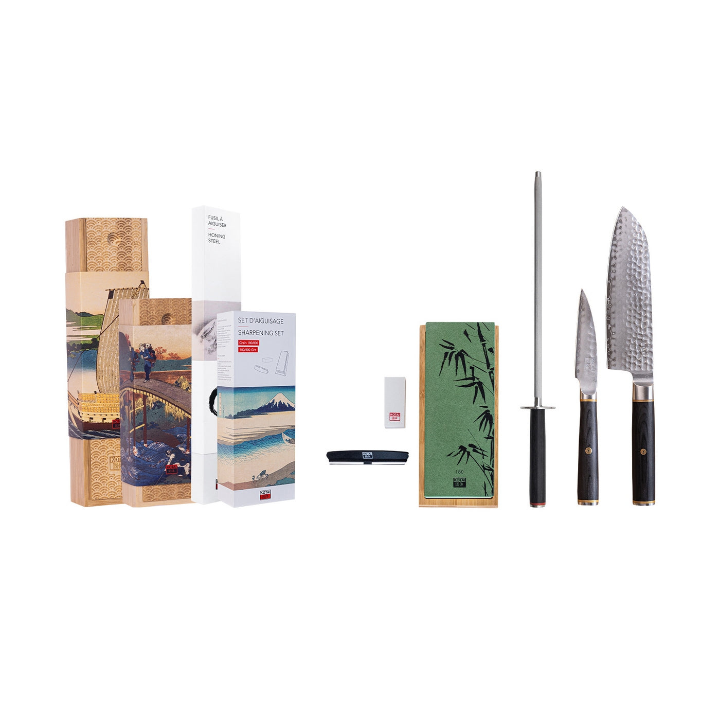 Pakka San-Mai Collection - 4-piece Basic Set: 2 knives + 2 accessories