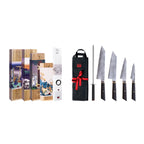 Collection Bunka San-Mai - Set Complet Nomade 6 Pièces : 4 Couteaux + 2 Accessoires