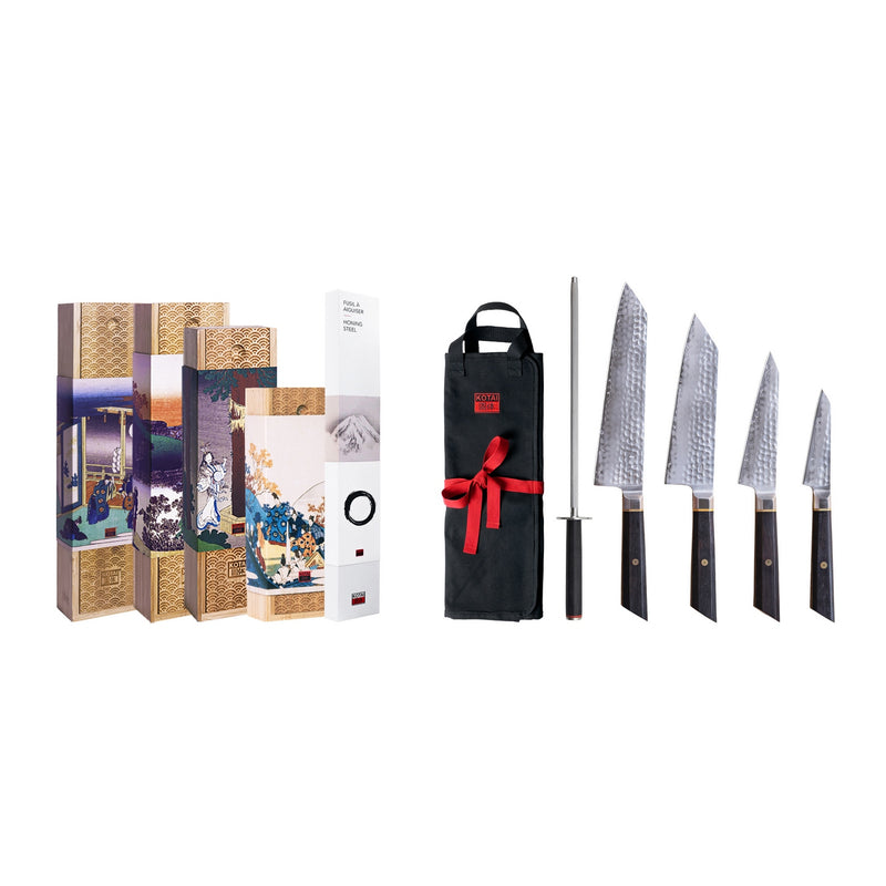 Bunka San-Mai Collection - Complete Nomad Set 6 Pieces: 4 Knives + 2 Accessories