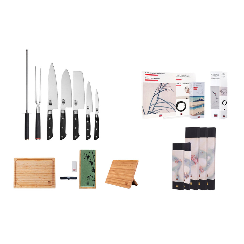 Collection Hashi Classique - Set Complet Deluxe 10 Pièces : 5 Couteaux + 5 Accessoires