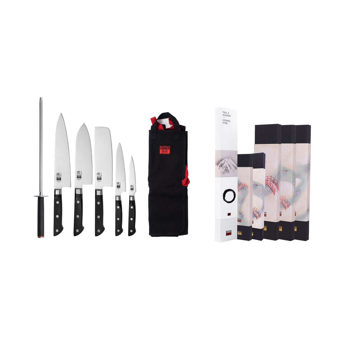 Collection Hashi Classique - Set Complet Nomade 7 Pièces : 5 Couteaux + 2 Accessoires