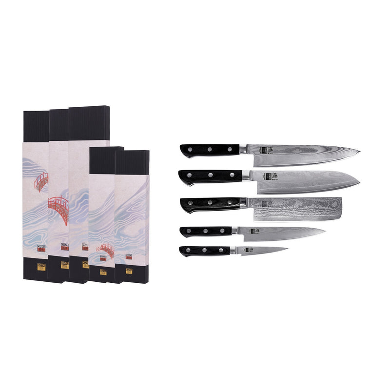 Hashi Damascus Collection - Complete Set of 5 Knives