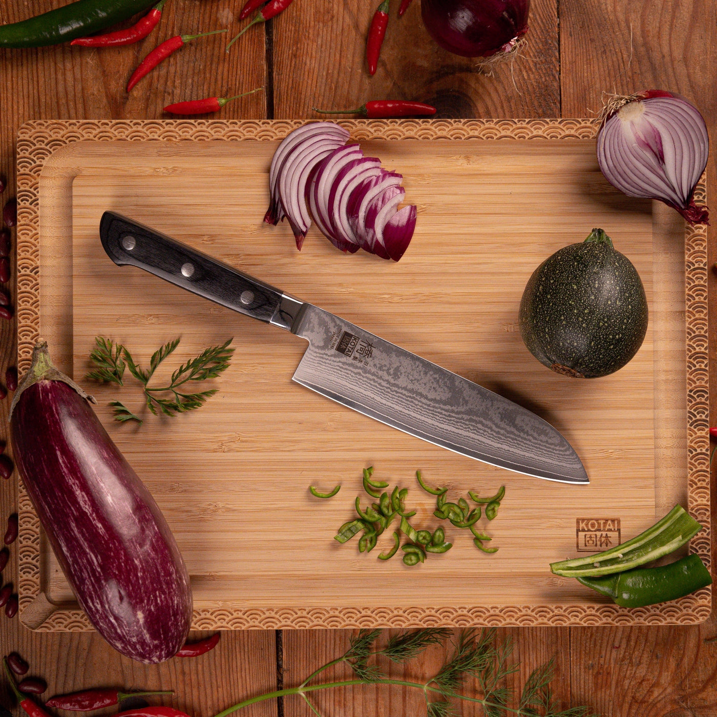 Collection Hashi Damas - Couteau Santoku - 18Cm