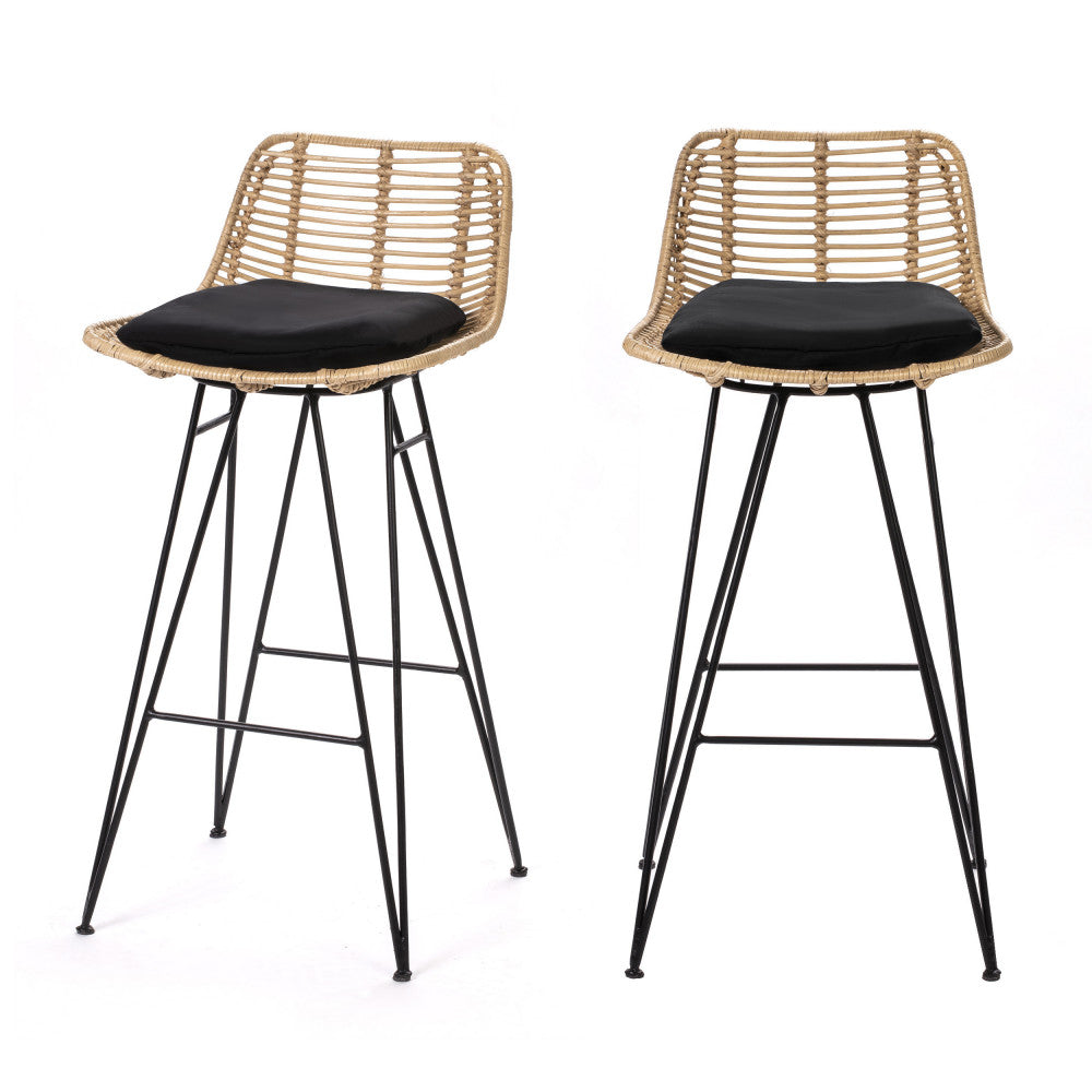Capurgana - Lote de 2 sillas de bar de diseño - Ratán - Natural