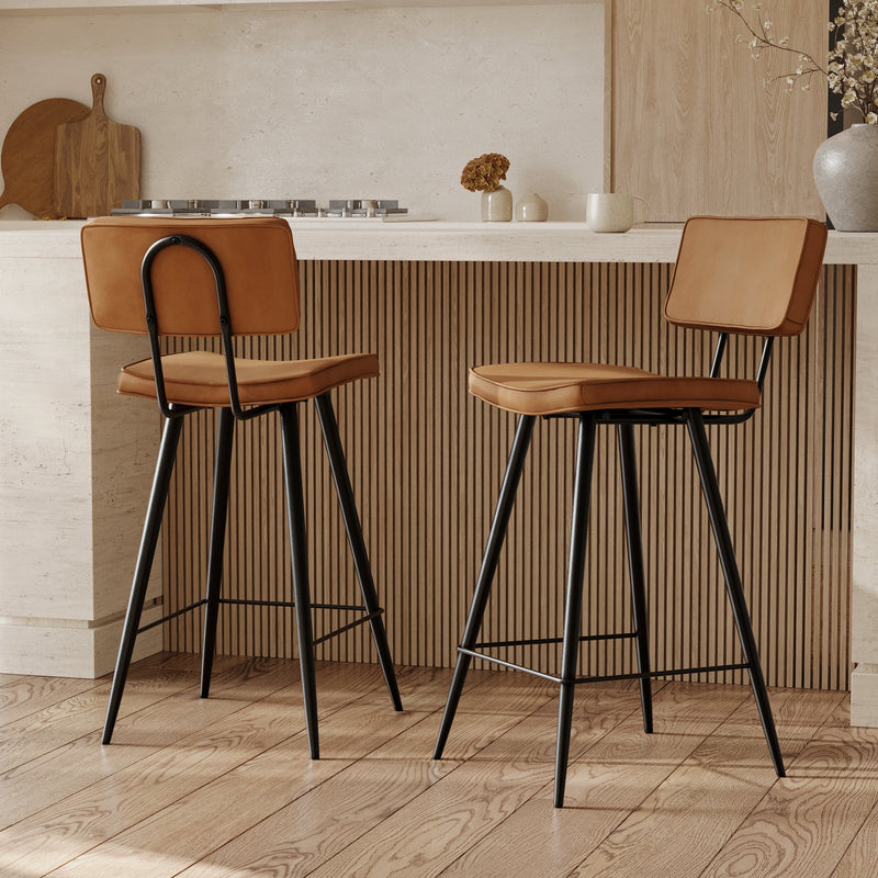 Chaise de bar mi-hauteur Texas camel 66 cm (lot de 2)