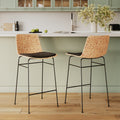 Faro - Set of 2 Central Island Chairs in Natural and Black Material