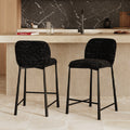 Bento - Lot De 2 Chaises Pour Ilot Central En Tissu Texturé Noir