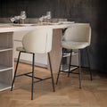 Groom - Lot De 2 Chaises Pour Îlot Central En Tissu Bouclé Beige