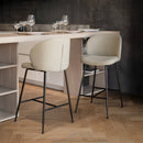 Lot de 2 chaises pour îlot central 66,3 cm en tissu bouclé beige