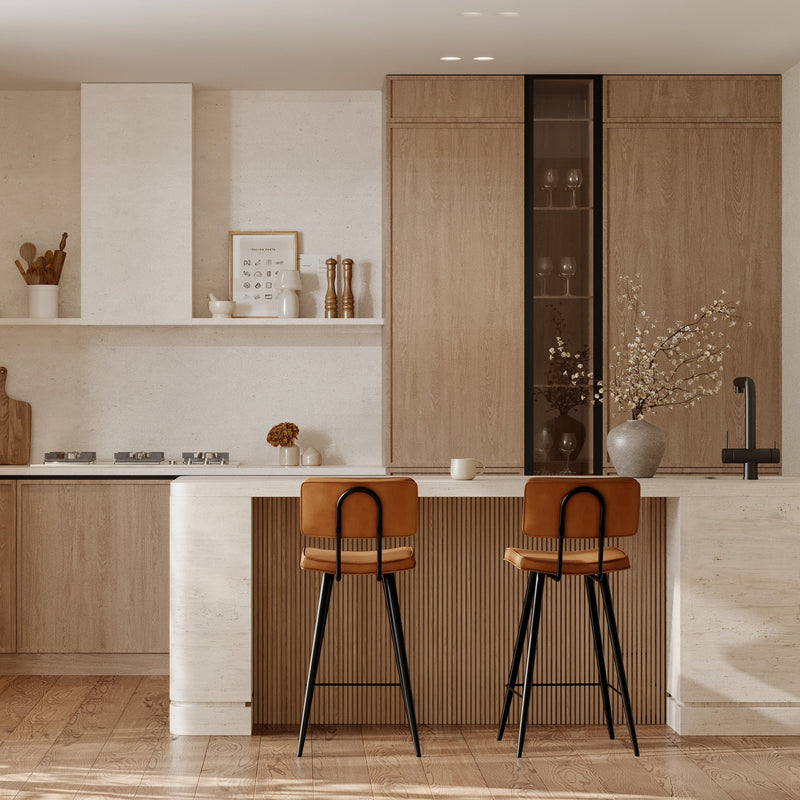 Chaise de bar mi-hauteur Texas camel 66 cm (lot de 2)