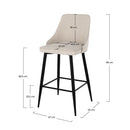 Set of 2 Pipo Bar Stools - Beige