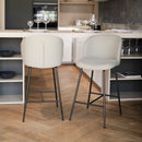 Lot de 2 chaises pour îlot central 66,3 cm en tissu bouclé beige