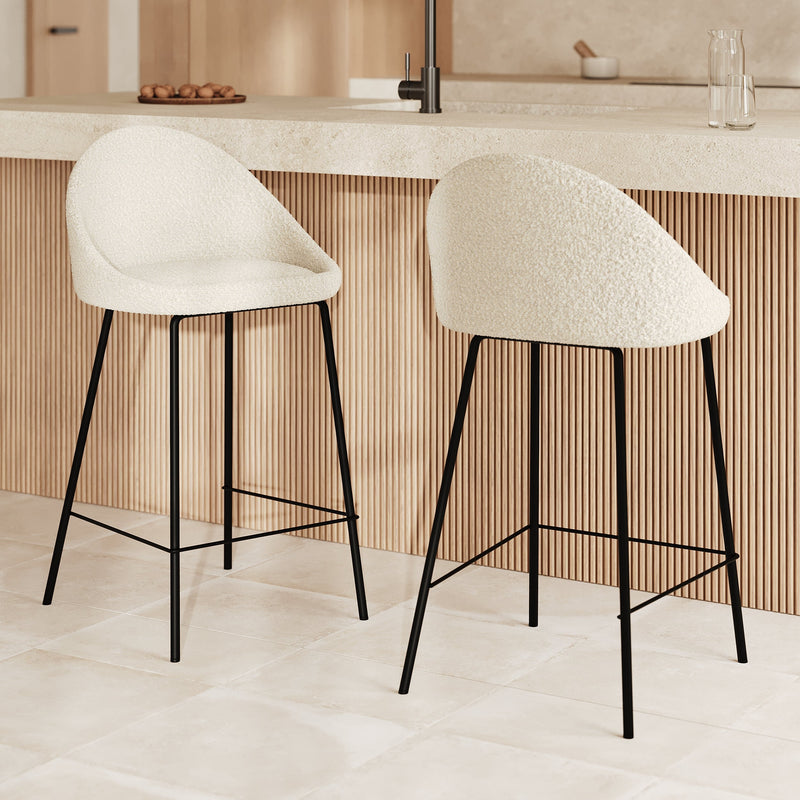 Misty Bar Stool - White Wool