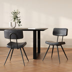 Texas - Lot De 2 Chaises En Cuir Synthétique Gris / Noir