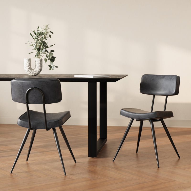 Chaise Texas grise / noire (lot de 2)