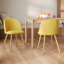 Chaise Cozy en tissu jaune (lot de 2)