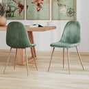 2 chaises en velours vert bois clair fedrik