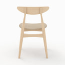 Lot de 2 chaises Josette en tissu beige et bois d'hévéa