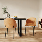 Karl - Set of 2 Chairs in Mustard Yellow Textured Fabric