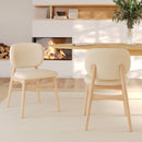 Lot de 2 chaises Paulette en tissu bouclé beige