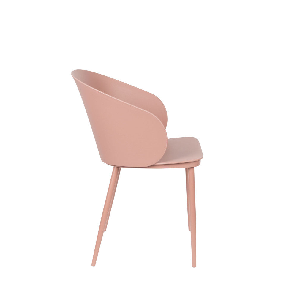 Gigi - Lote De 2 Sillas - Resina Y Metal - Rosa