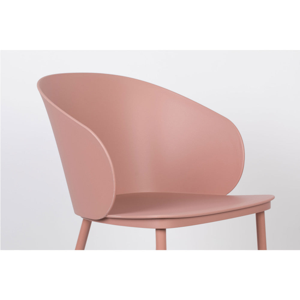 Gigi - Lote De 2 Sillas - Resina Y Metal - Rosa