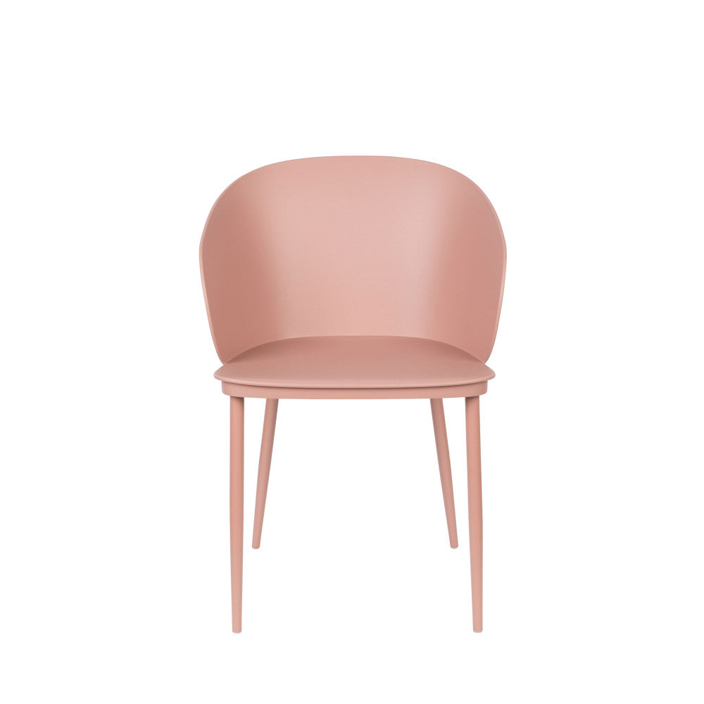 Gigi - Lote De 2 Sillas - Resina Y Metal - Rosa