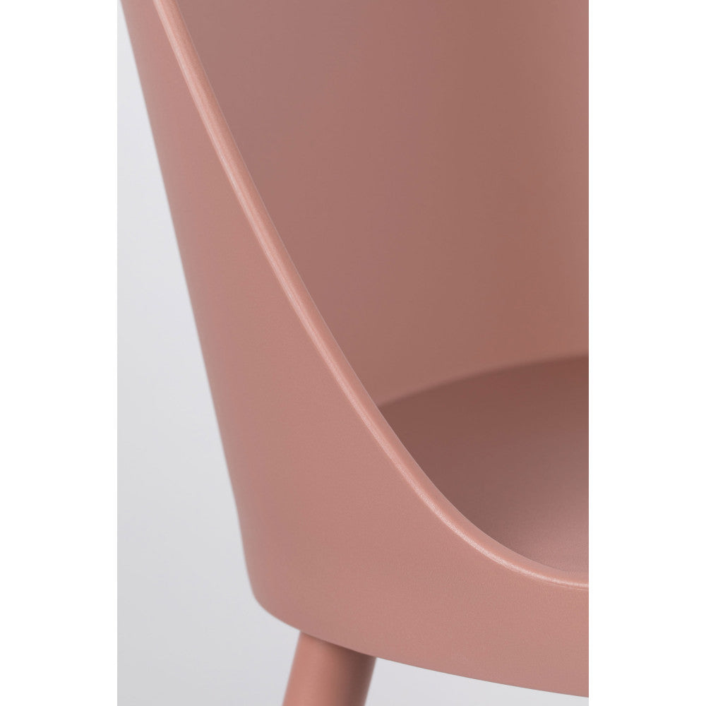Pip - Set of 2 Chairs - Resin & Metal - Pink