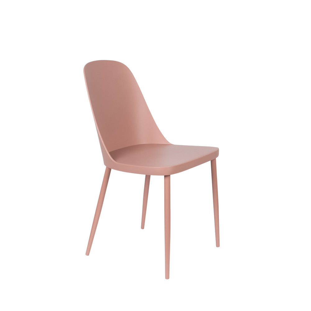 Pip - Set of 2 Chairs - Resin & Metal - Pink
