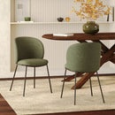 Lot de 2 chaises Bulle en tissu vert kaki, pieds métal noir