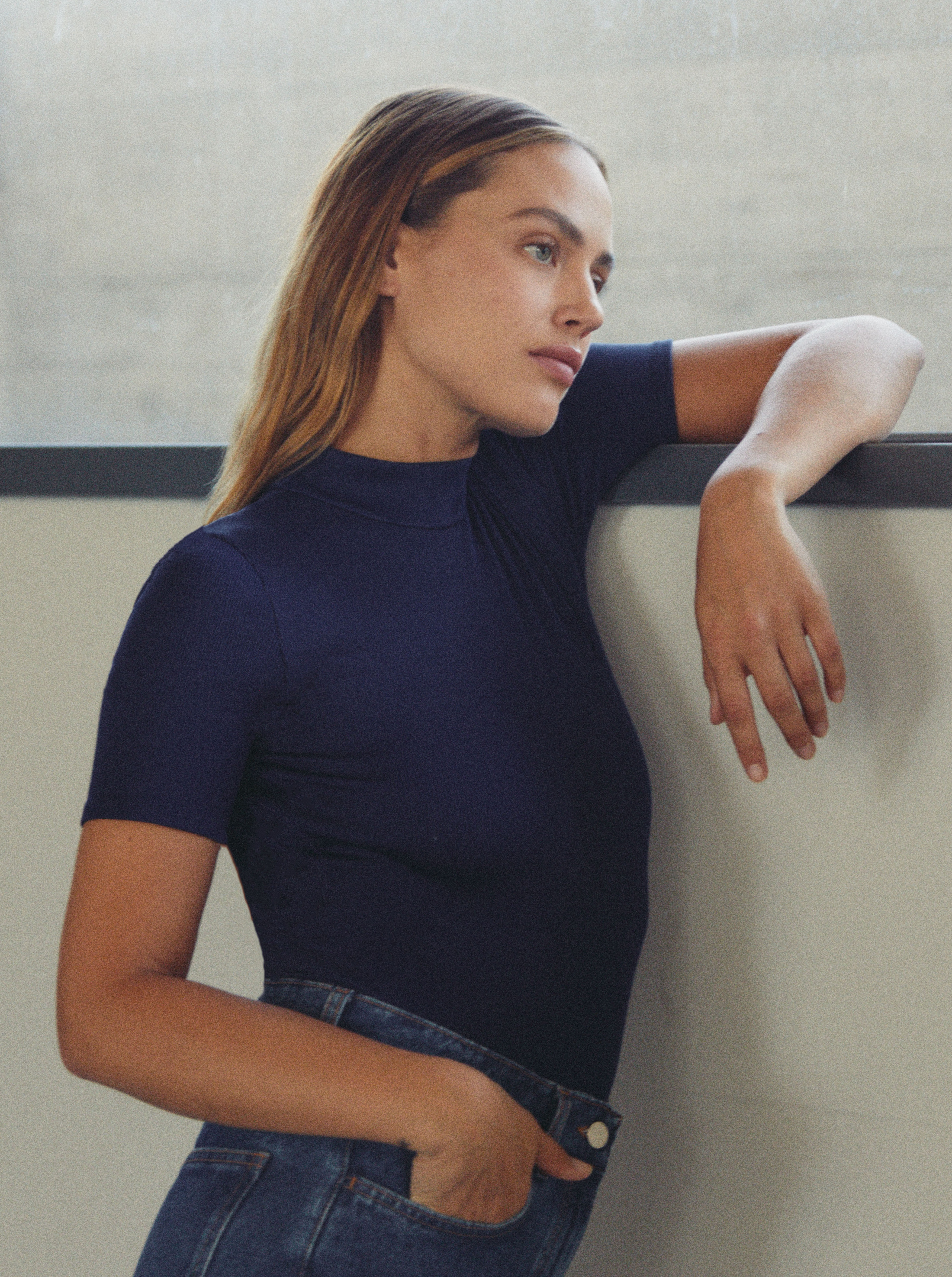 Blue Steel Open Back Bodysuit
